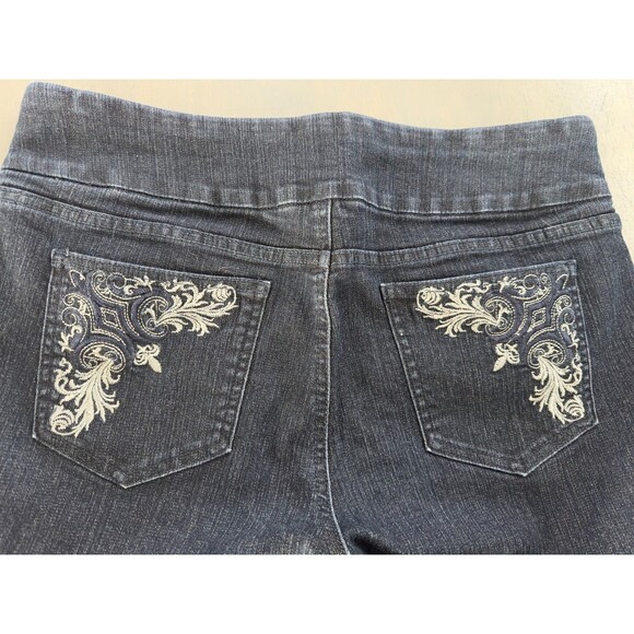 Denim & Co Perfect Denim Indigo Smooth Waist Ankle Jeans Dk Indigo 14P - Picture 3 of 7